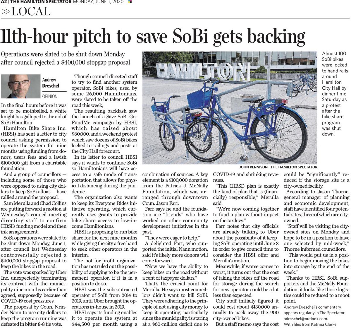 Jason Farr (@jasonfarrhamont) on Twitter photo We’re waking to welcome news thanks <a href="/SoBiHamilton/">Follow @HamOntBikeShare</a> and their many supporters ($ and otherwise) a Merulla/Collins reconsideration motion and generous 100k Patrick J McNally Charitable Foundation grant - this Wed, council can keep Sobis on the road. We’re waking to welcome news thanks <a href="/SoBiHamilton/">Follow @HamOntBikeShare</a> and their many supporters ($ and otherwise) a Merulla/Collins reconsideration motion and generous 100k Patrick J McNally Charitable Foundation grant - this Wed, council can keep Sobis on the road.