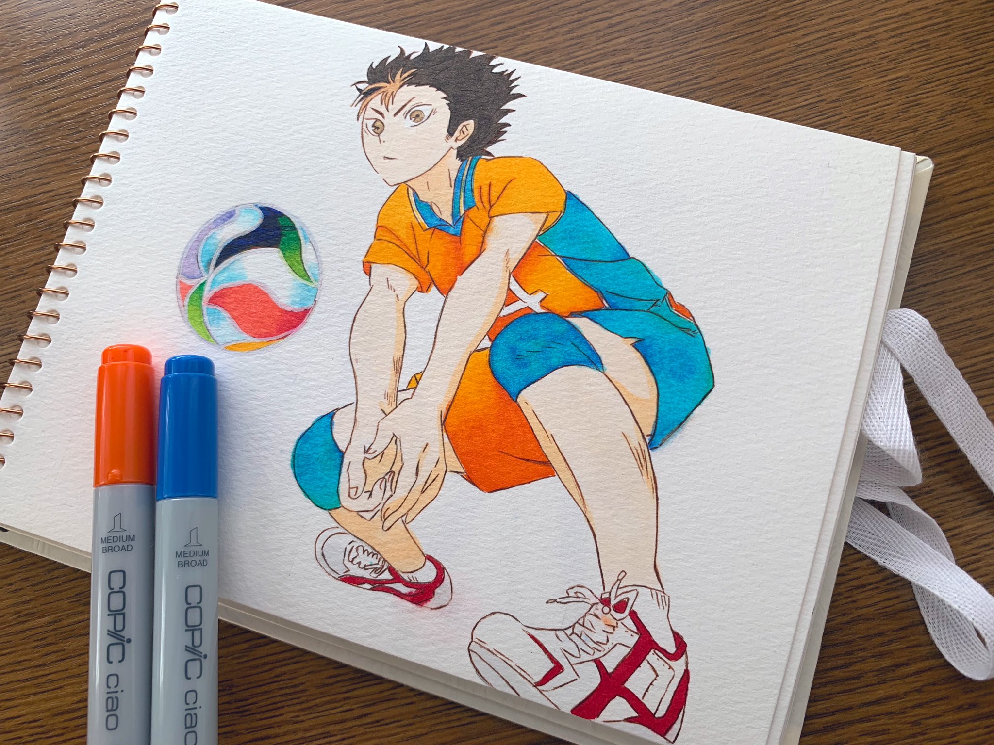 わたげ スーパーリベロ ハイキュー より リベロ 西谷夕くん模写しました ギャップ萌えを覚えました ハイキュー 西谷夕 ノヤっさん 模写