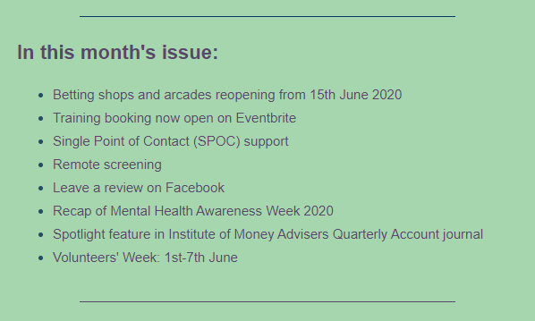 GambleSupportSE's tweet image. The latest issue of our newsletter was published last week and you can see it at tinyurl.com/GambleSupportS…

If you want to receive updates on our service and on tackling gambling harms, sign up at tinyurl.com/GambleSupportS…