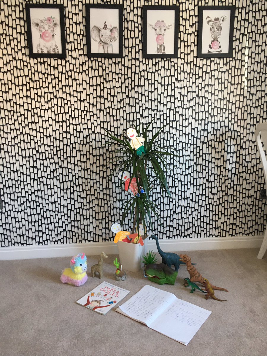 time4_education's tweet photo. During half term we wrote our own version of my favourite book Paper Dolls @juliadonaldson @BramleyInfant  #thelockdowndolls by India age 6. There was Molly and Dolly and Chappy who’s happy, Luke with one eyebrow &amp; Zack with the zigzags 🥰 https://t.co/GfJuMpyLVf