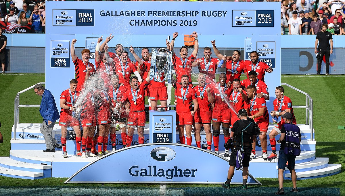 Saracens's tweet photo. #OnThisDay

📆 June 1, 2019

A year ago today Sarries overturned an 11-point deficit to win the highest-scoring @premrugby final.  

#TogetherSaracens ⚫️🔴 https://t.co/5RKo5t07gu