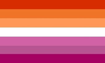 This is a variant of the most common Lesbian Flag. Unfortunately given the limited materials in stage builder I could barely make the 5 colour version, let alone the more common 7 colour version.