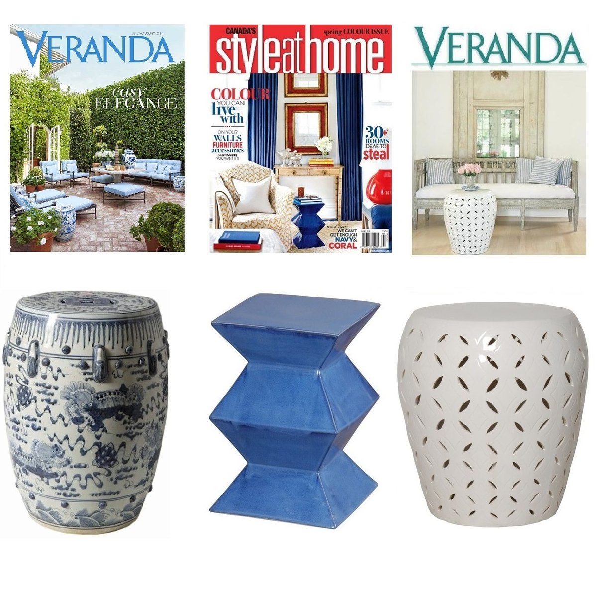 "Ceramic Stools" Largest On Line Collection View instyle-decor.com/garden-stools.… HOLLYWOOD