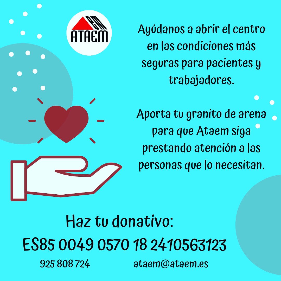 ataemtalavera's tweet photo. Tras la celebración del Día Mundial de la EM, hemos puesto en marcha una iniciativa para recaudar fondos para paliar los efectos económicos causados por la crisis del Covid-19.
Necesitamos tu ayuda más que nunca!
ES85 0049 0570 18 2410563123
#donaciones #ataem #gracias https://t.co/xXjltzq5Yi