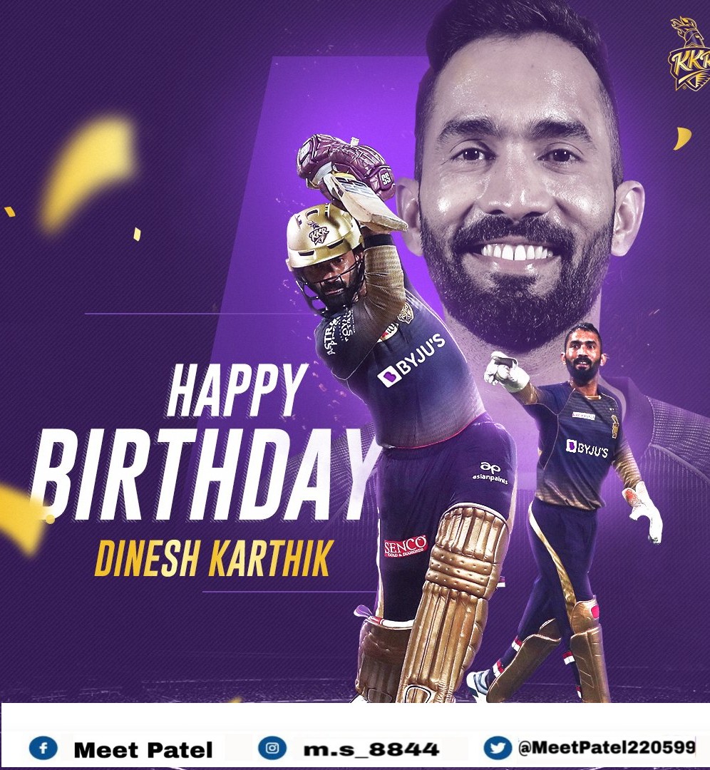 Happy birthday to wicket-keeper batsman, Dinesh Karthik    