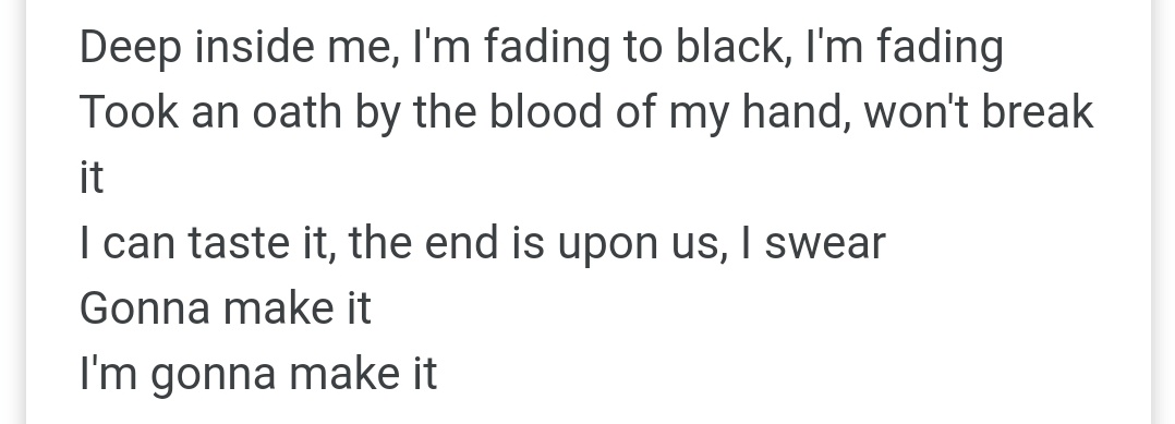 but it was so hard to be you; to ignored people's judgment and the persona started to fade away. All he sees is darkness but he made an oath to make sure he will live his life as himself. So he goin to make sure he succeed whatever it takes