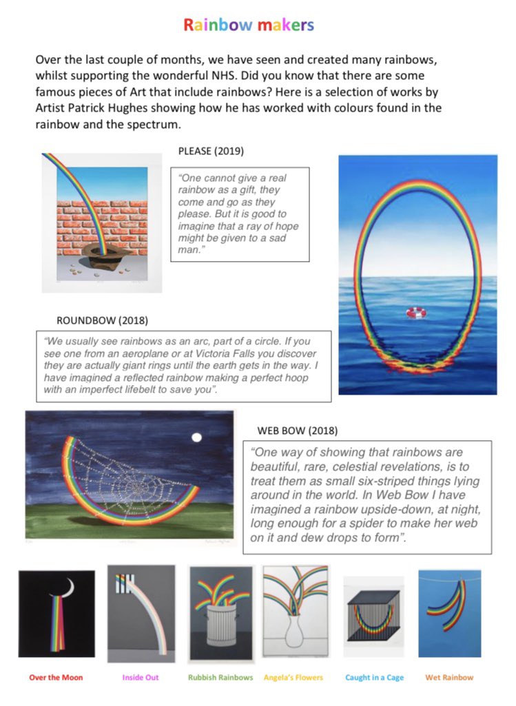 AlumwellJuniors's tweet photo. Welcome back! We hope you had a lovely, sunny half term and are ready for your next whole school challenge! Here it is! We can’t wait to see your incredible artwork 🤩 🌈 #teamalumwell #artproject #stayingconnected #patrickhuges https://t.co/bV0kImuRfH