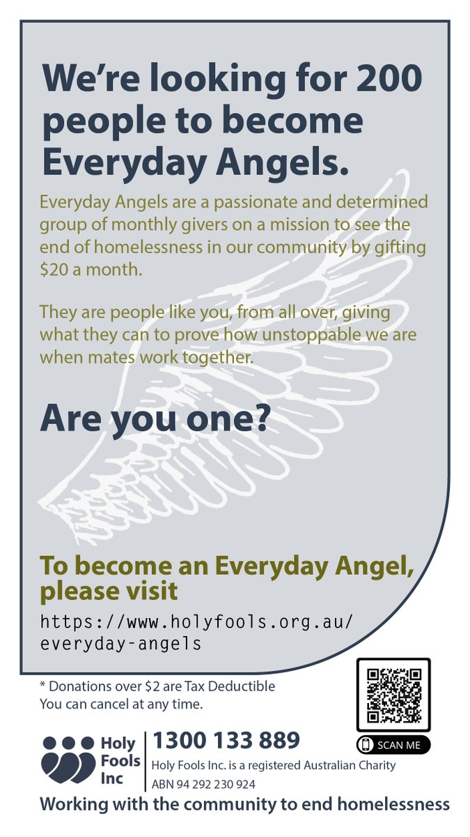 HolyFools's tweet photo. We’re on the look out for some Everyday Angels to support our work to end homelessness.
Are you one?
https://t.co/muNRYw6KSB https://t.co/UZ3hhjUihQ