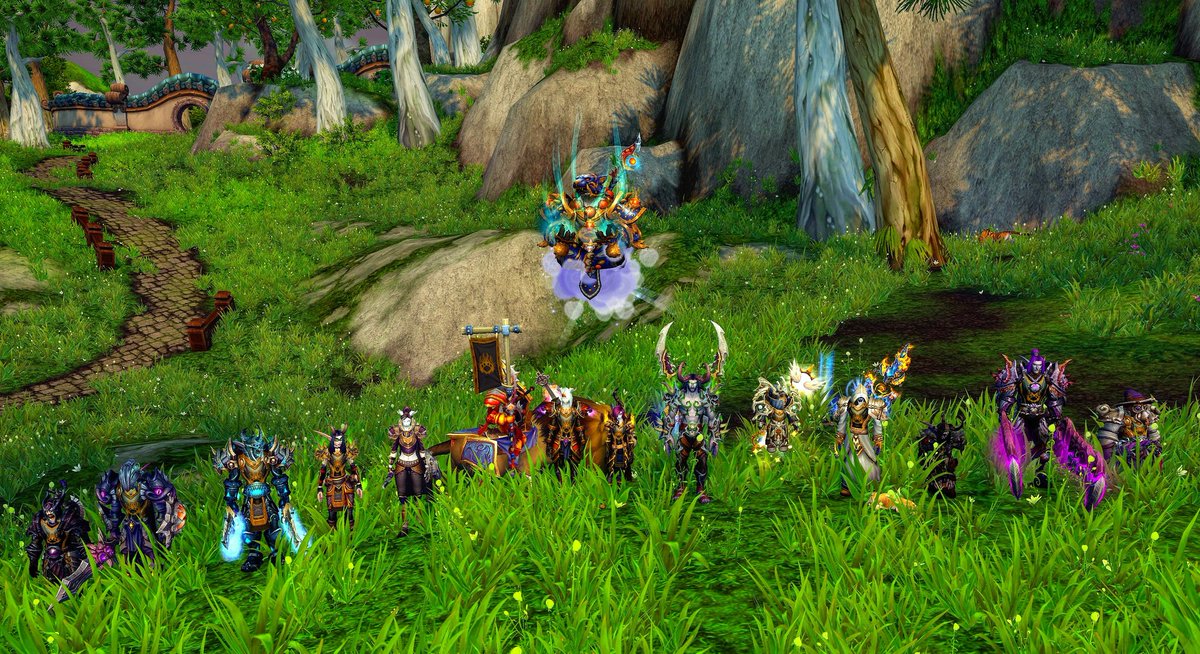 Bowmistress1's tweet photo. Guild pic before our scavenger hunt such a fun night! π₯°π― #worldofwarcraft #blizzard #guildfun #guildlife #twitchstreamer https://t.co/nAGW4NwNhY