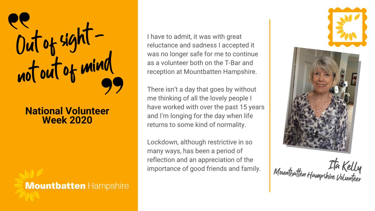 Mountbatten Hampshire On Twitter Today Marks The Start Of Volunteersweek 2020 Our Mountbatten Volunteers Play An Extraordinary Role In Supporting Our Work Today We Feature Ita Kelly Hospice Tea Bar And Reception