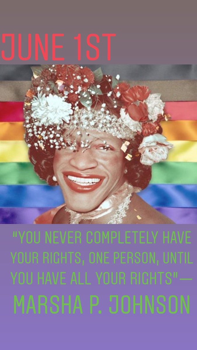 stvnbrnardi's tweet photo. 1/3 Day 1 of Steven‘s Know Your Pride History Lessons: Marsha P. Johnson #knowyourpride #MarshaPJohnson #pride https://t.co/TQEMK4gFUC