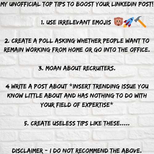 Top Tips for boosting your LinkedIn post! 🦄🐄🌷🥞

#linkedintips