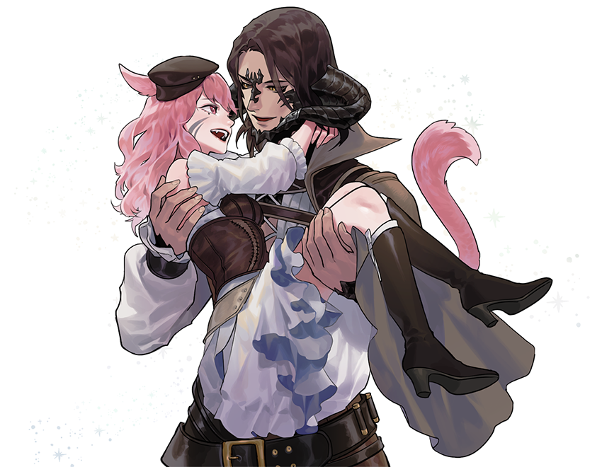 FF14「FF14/Au ra&Miqo'te couple!
Commissioned 」|Jackdu/Commissions Closed/Reservation OKのイラスト