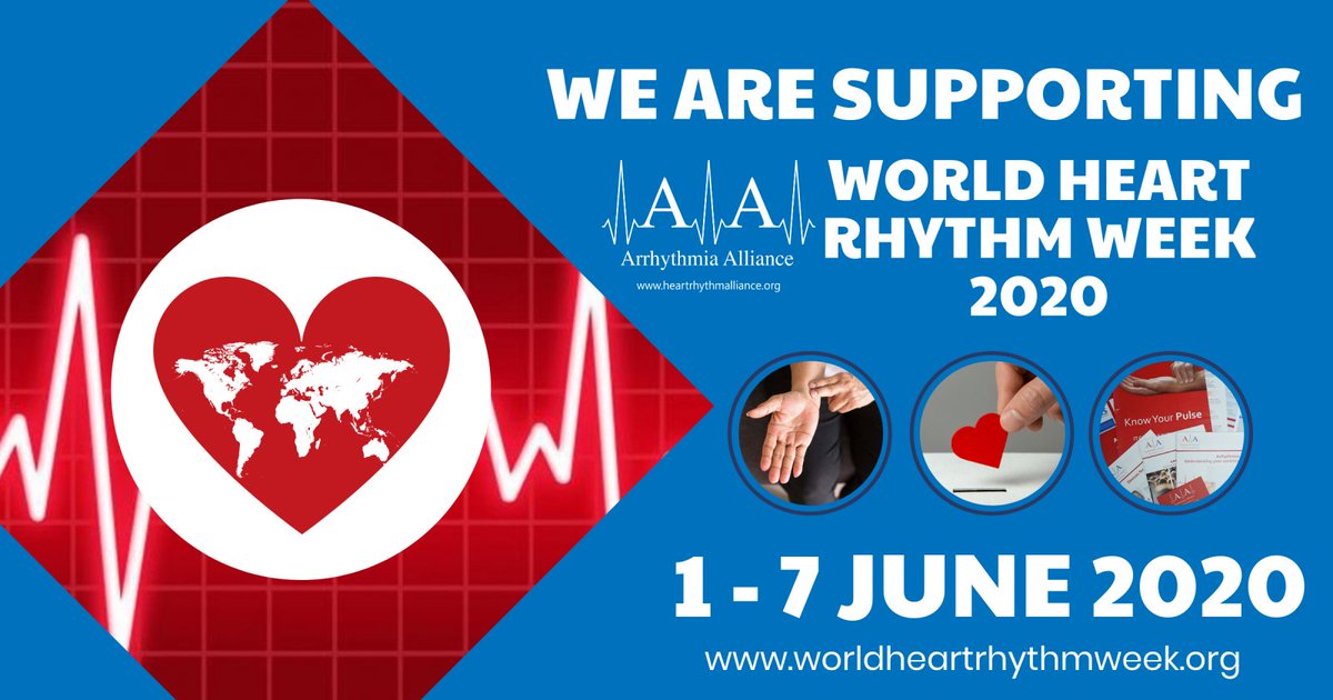 YorkCardiology's tweet image. Support @ArrhythmiaAlliance World Heart Rhythm Week 2020 - help us to increase awareness of irregular heart rhythms (arrhythmias) all around the world by liking and sharing this post. 
For more info visit: worldheartrhythmweek.org  
#WHRW2020 #DontMissABeat #WorldHeartRhythmWeek