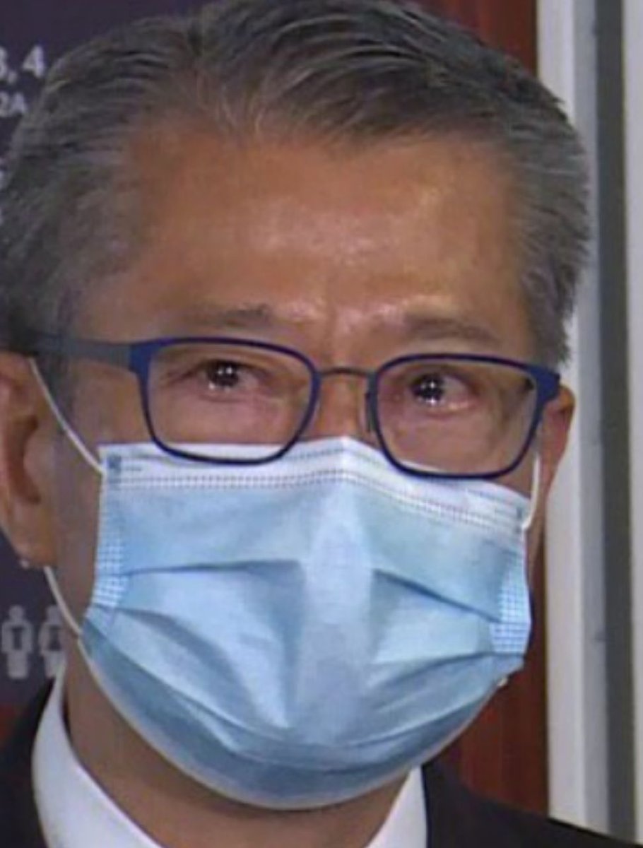 VerbatimHKG's tweet photo. #HongKong's Financial Secretary Seen Holding Back Tears When Discussing US Economic Sanctions

Paul Chan was seen at a press conference meeting with reporters saying he did not see significant capital outflows. However, his eyes were visibly red when he made the statement https://t.co/VuJ5bz73N0