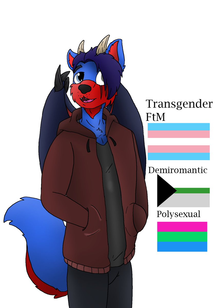 Art1983Prime's tweet photo. made somethin for Pride Month, my fursona and human sona with their flags
#drawing #furry #pride #PrideMonth #PRIDE2020 #trans #transgernder #ftm #polysexual #prideflags #demiromantic https://t.co/66ReuHu6nt