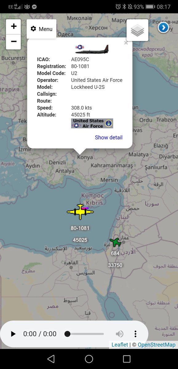 freedar_uk's tweet photo. #USAF - Lockheed U-2s - 80-1081 - #9RW | #99RS 🕵️‍♂️

Just Departed @RAFAkrotiri 🇨🇾

Possibly Out On A Middle East Sortie. https://t.co/9D78ZCn3hv