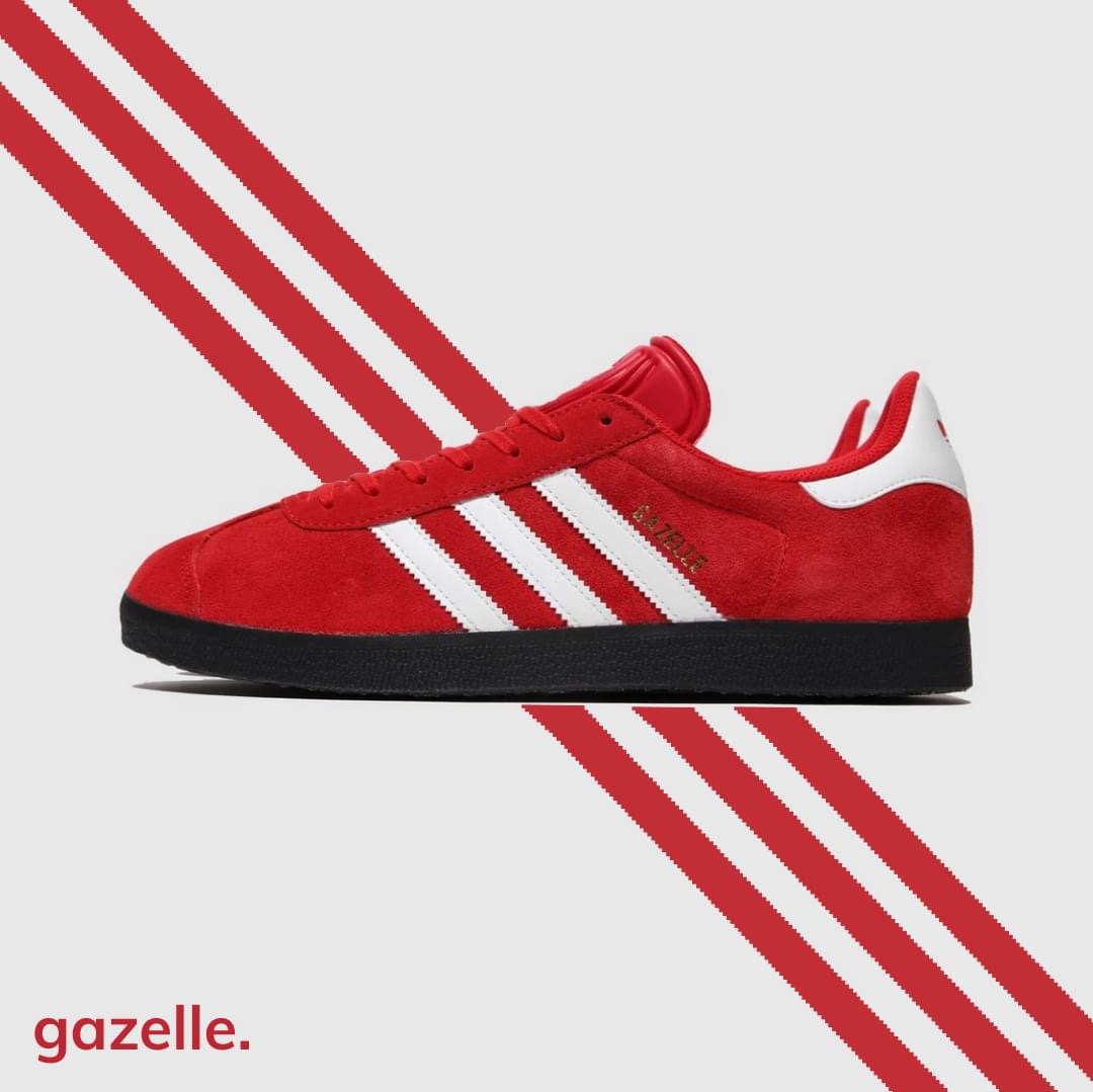 adidas gazelle red black sole
