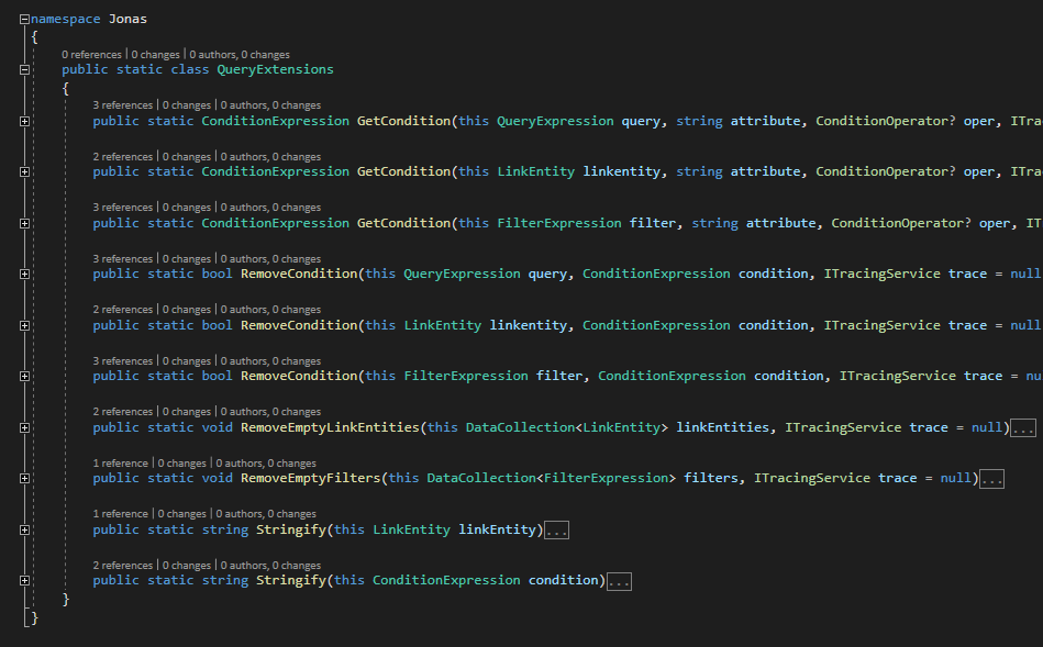 rappen's tweet image. Added some #QueryExpression extensions to the JonasPluginBase project on #GitHub.
Simply add the repo as a submodule to your project and include the shared project to get these goodies. (or just rip my code - it's open source!)
🔗 github.com/rappen/JonasPl…