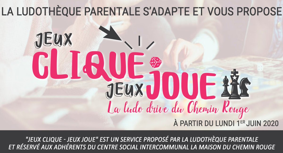 Dans le cadre des Centres Sociaux Connectés, le <a href="/CS_CheminRouge/">Centre Social La Maison du Chemin Rouge</a> expérimente le concept "Click and Collect" pour sa ludothèque parentale. 

Pour découvrir la plateforme 👉 joueandgo.cheminrouge.fr

Bravo à l'équipe parentalité du centre social pour cette belle initiative 🥰