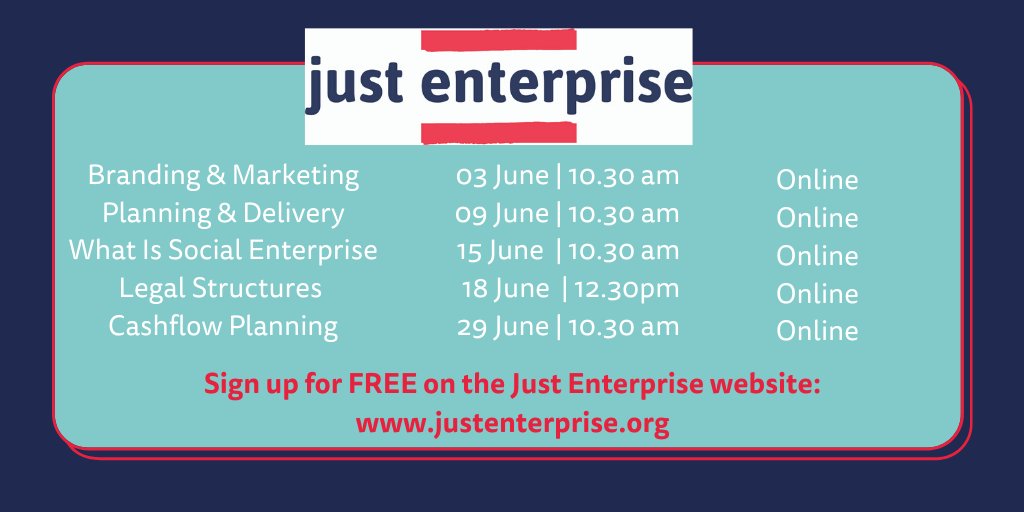 Have you seen that we have launched a new series of webinars, bringing our <a href="/JustEnterprise/">Just Enterprise</a> workshops to you where ever you are! Check them all out: justenterprise.org/start-up/