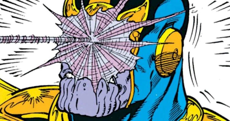 13. Spiderman Shooting web on Thanos face (Avengers Endgame).Inspired from Infinity Gauntlet.