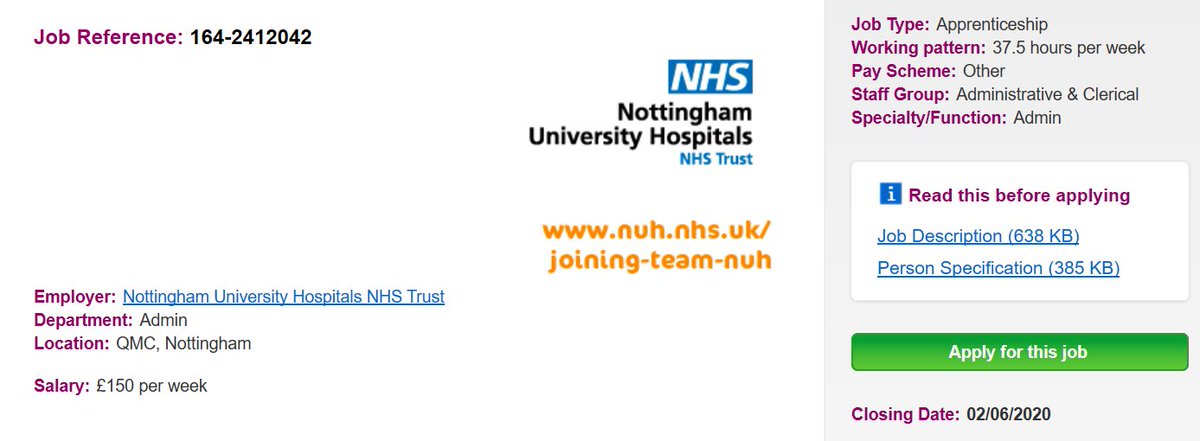 Nottinghamshire NHS Apprenticeships (@nottsapprentice) on Twitter photo New apprentice vacancy for Nottinghamshire Healthcare! Staff Wellbeing apprentice, whilst gaining a qualification in Business Administration.
<a href="/OwnerPorter1/">heather porter</a> <a href="/ClaireGarner1/">Claire Garner</a> #apprenticeship #apprenticeshipvacancy #nhsapprenticeship
jobs.nhs.uk/xi/vacancy/916… New apprentice vacancy for Nottinghamshire Healthcare! Staff Wellbeing apprentice, whilst gaining a qualification in Business Administration.
<a href="/OwnerPorter1/">heather porter</a> <a href="/ClaireGarner1/">Claire Garner</a> #apprenticeship #apprenticeshipvacancy #nhsapprenticeship
jobs.nhs.uk/xi/vacancy/916…