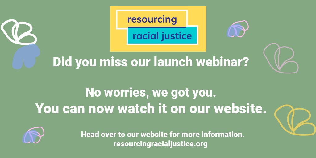 The #RRJLaunch webinar is now live on our website. Find out more about: 

- The application process. 
- How and why this funding pool was set up. 
- The kind of projects we're looking to fund.

resourcingracialjustice.org/news