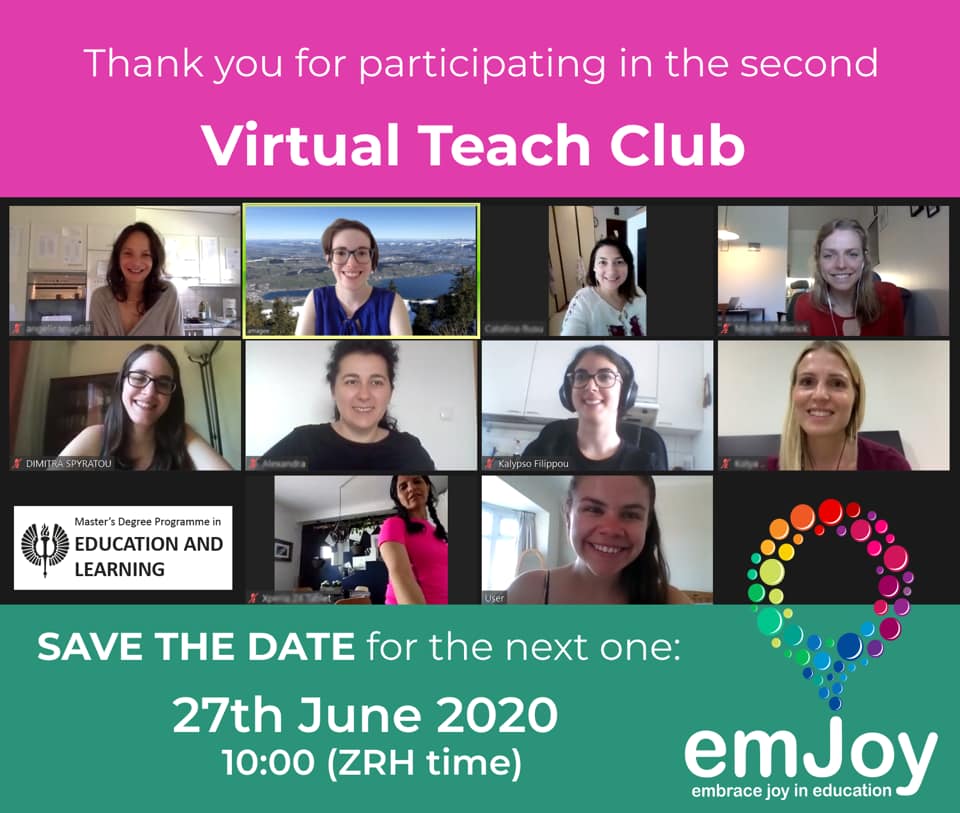 EmJoyEducation's tweet photo. Who knew a monthly virtual #teachclub could be so much fun?! Between #groupgames & small #groupdiscussion rounds, everyone was energised & could contribute as much or as little as they liked๐
#teacherevent #networking #education #embracejoyineducation #emjoy #educhat #edutwitter https://t.co/IW4DxXgoz5