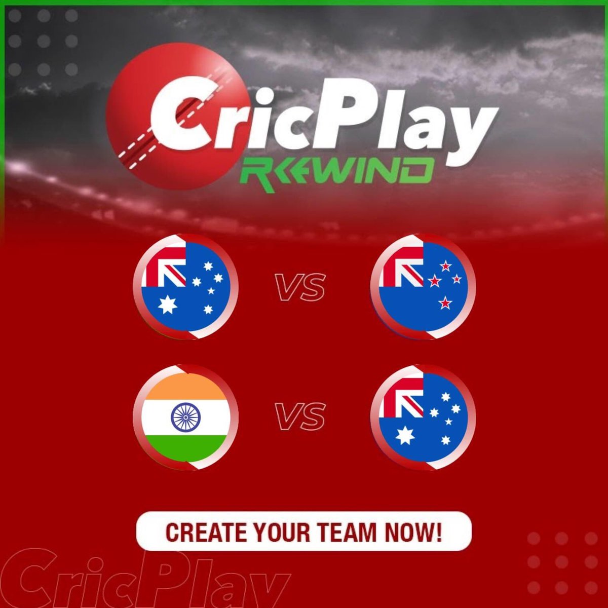 Relive the biggest clashes from the world of Cricket with #CricPlayrewind only on <a href="/CricPlay/">CricPlay</a>

AUS vs NZ - 2009-11 TEST
IND vs AUS - 2005-08 ODI

Create your best teams for the matches.

Get started: ➡️ bit.ly/CPlayApp

#CricPlay #AbIndiaKhelega