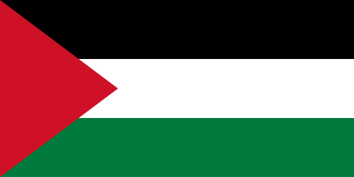 Palestine. 6/10. An emotionally charged flag with a wealth of political significance. The design is typical of pan-Arab nations; 3 stripes of black, white & green with a red triangle at the hoist side. First adopted in 1964. In 1967, after the Six Day War, Israel banned this flag