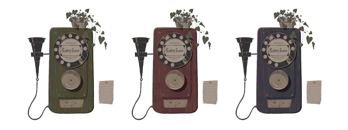 「アンティークの電話でグッズをつくりました☎️ https://t.co/ldMt」|しまざきジョゼのイラスト
