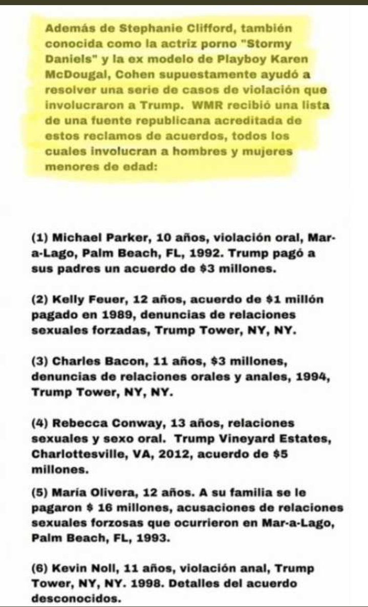 anonymo37519909's tweet photo. Alguien más piensa en la afectados que están pisicologi amente las y los niños violados ya no solo fue uno si varios 
(Archivo adjunto) 
#trump #Anonymous #PEDOFILO https://t.co/jL7aypAZ1X