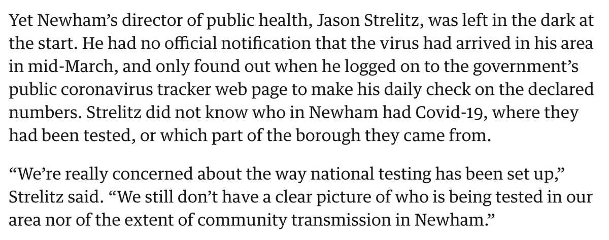 I live in Newham which, I think, has the highest proportion of BAME residents (56%) in London & it's also the worst COVID-affected area in the entire country.Even a pandemic hasn't made people understand that health is intrinsically tied to deprivation.