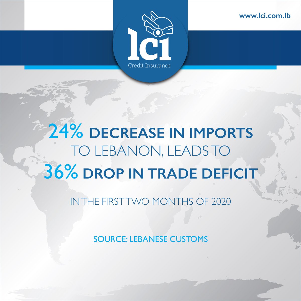 LCI_lb's tweet photo. Numerous factors have lead to a 24% decrease in #imports to #Lebanon, resulting in a 36% drop in #trade_deficit. https://t.co/2NaXZolLKo