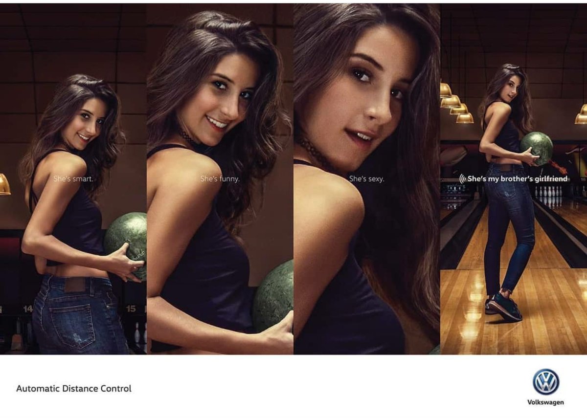 Absolutely loved this ad from Volkswagen to promote their 'Automatic Distance Control' feature.

#Advertising