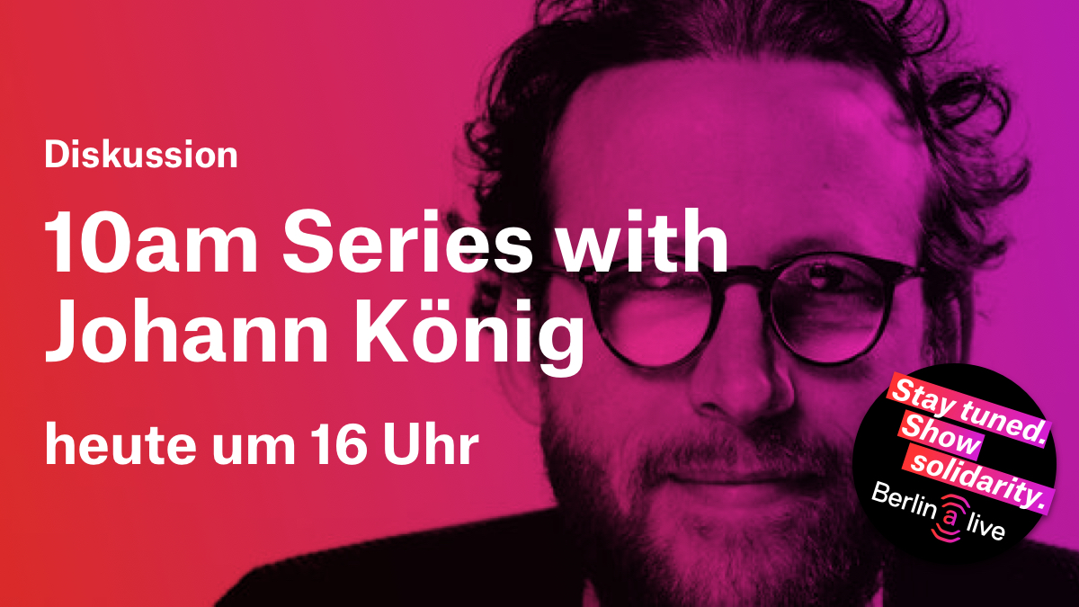 berlinalive's tweet photo. In #10amseries diskutiert der #Gallerist Johann König heute im Instagram-#Livestream mit Künstler*innen aus Berlin, London und Tokyo über deren Arbeit, Ausstellungen und Themen, die sie derzeit bewegen. https://t.co/mqYJBA0opP #berlinalive #kulturinzeitenvoncorona #kulturleben https://t.co/WWmIJP5Rpp
