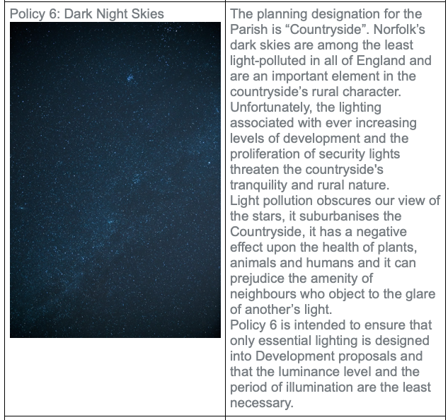 #Localism Your #Community - Your Plan RT
A Consultation Response Form in support of Policy 6 of the Ryburgh Neighbourhood Plan - Dark Night Skies can be done at north-norfolk.gov.uk/info/planning-…
If you agree why not say so <a href="/CPRENorfolk/">CPRE Norfolk</a> <a href="/NorfolkRCC/">NorfolkRCC</a> @sleggy72 <a href="/Steffanaquarone/">Steff Aquarone MP</a>