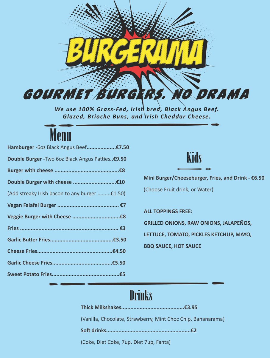 Opening this Thursday 5pm.
Delivery &amp; Colllection only.
Operating out of Roots &amp; Green Jocelyn Street.
Wed-Sat 5-10pm Sun 5-9pm
0429388279 to order, or through QKANGAROO or Just Eat

#burgerama #EatSafeDundalk #dundalk