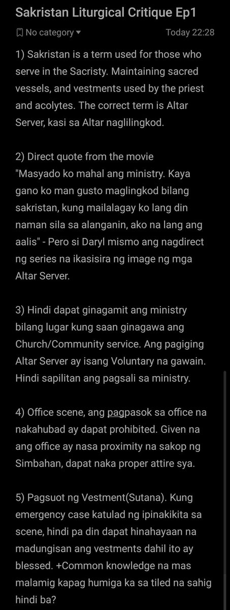 Okay so I know I already made a thread about Darryl Yap's series before it was even released, but it wouldn't really be considered a full critique. But a friend who is an Altar Server and admin of a known Facebook page about the series sent me this critique which I'll explain: