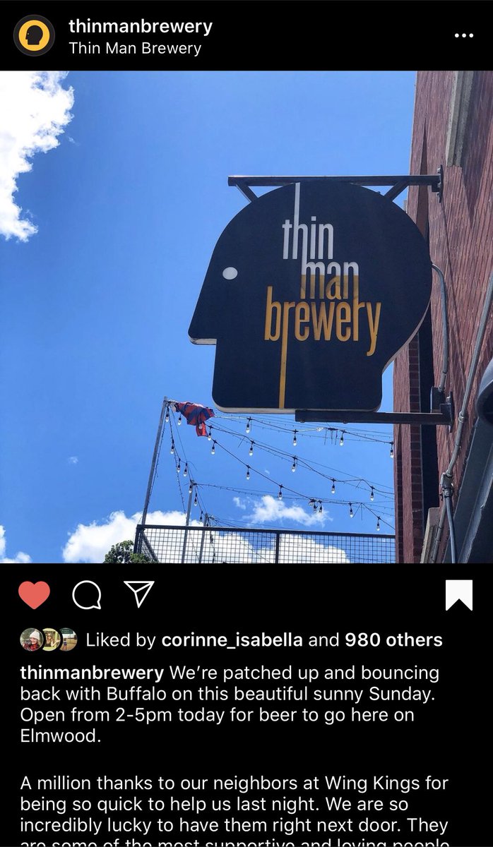LaurenHall's tweet image. #LookForTheHelpers 

Elmwood Avenue businesses @ThinManBrewery and @WINGKINGS716 stepping up for each other. 

@WGRZ