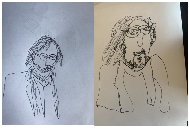 JAWsustain's tweet photo. Last week's craft hour consisted of line drawing! Here are our attempts at Jarvis Cocker! #TeamJAW https://t.co/wPXuMsJU0v