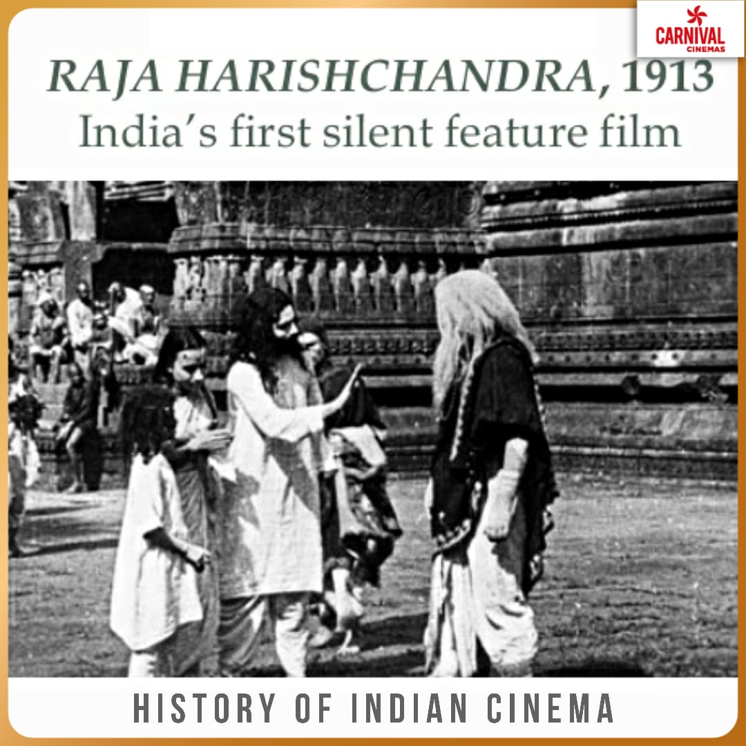 CarnivalCin's tweet photo. Indian Cinema Fact #1
#RajaHarishchandra, the first full-length silent feature film ever made in India, directed by none other than #DadaSahebPhalke who both directed and produced the film
#CarnivalCinemas #FirstFilm #MovieFact #Cinematography #IndianMovie #IndianFeatureFilm https://t.co/I7t6Rp0tZE