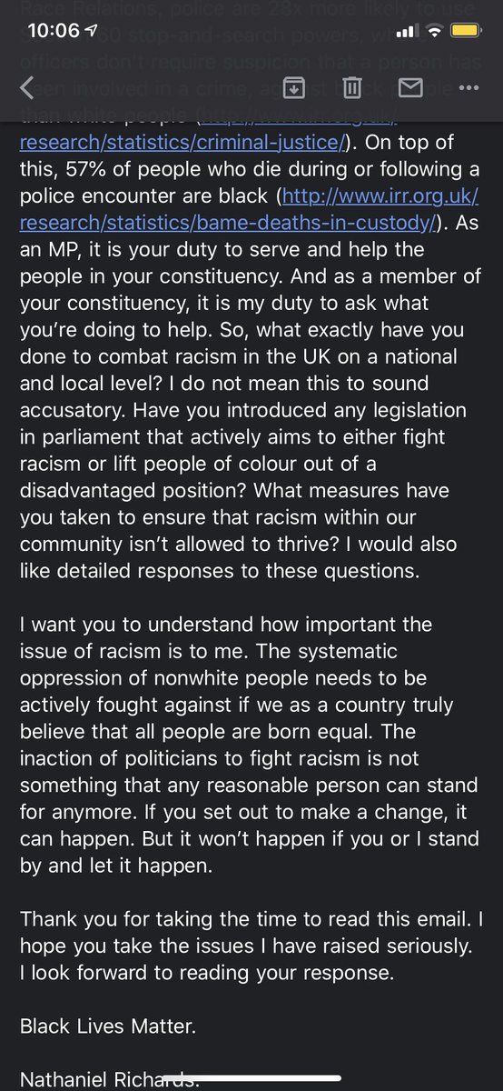 _N3FERRR_'s tweet photo. This is such a disappointing response from Beckenham MP Bob Stewart.

I asked for details. Got none.

Conditionals for saying anything on the issue, but also “no stance”.

🤷🏽‍♂️ https://t.co/tsqnMbPF3J