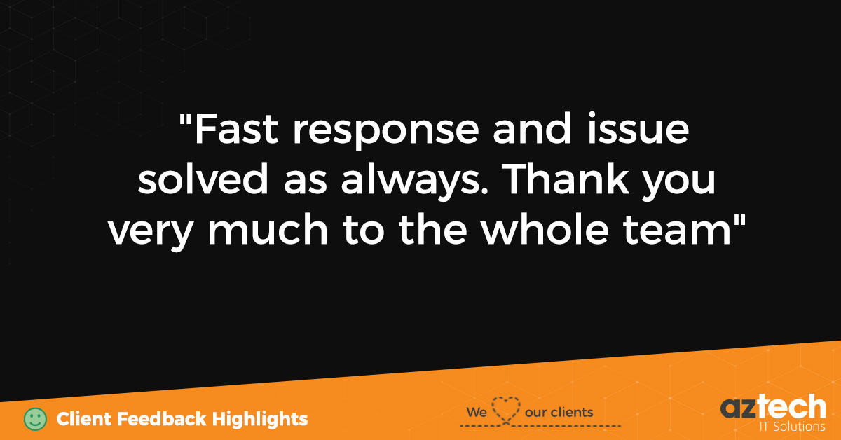 aztechIT's tweet photo. Well done to the AZTech Team for receiving 100% positive feedback again in May!
We'd like to thank all of you for your continuous hard work ππͺ
#teamaztech #customerfeedback #serviceexcellence #teamwork #manageditservices https://t.co/6q8J7AVkpe