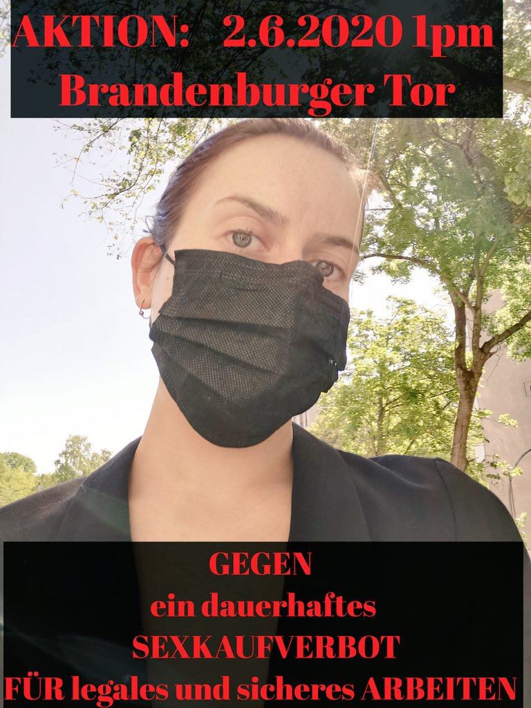 We need support!
Sexworkers in Germany are facing the danger of a permanent ban on sexwork! We will not let these politicians take advantage of the health crisis!
Bring your MASK, red umbrella &amp; sign. Keep distance where we meet.

#sexworkersrightsarehumanrights #sexworkiswork