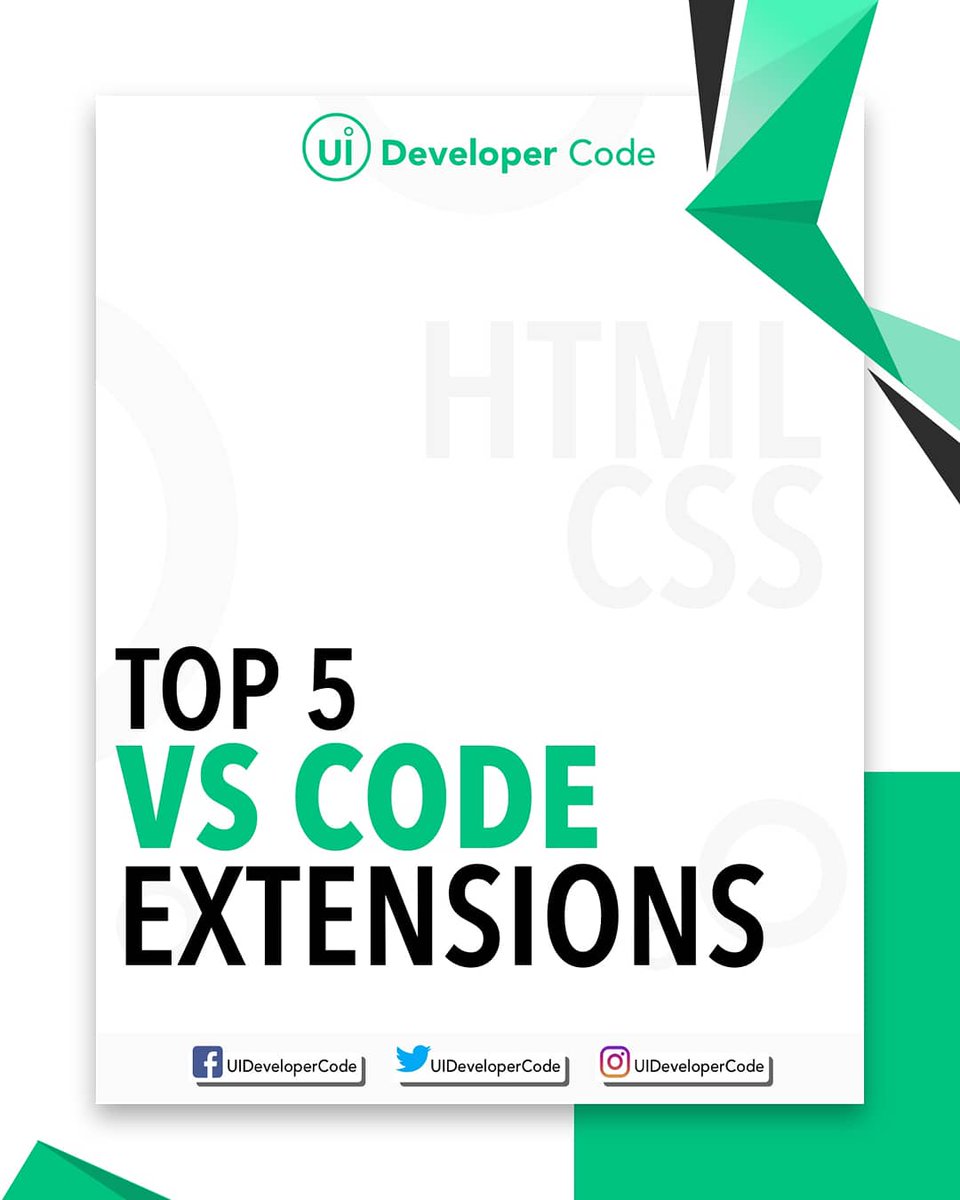 UIDeveloperCode's tweet image. Top 5 Vs code extensions. Do you use any?
Follow us @uidevelopercode for more updates.
#UIDeveloperCode #html #html5 #Css #Css3 #sass #photoshop #photoshopcc #adobexd #appdesign #JavaScript #reactjs #Freelancers #UIUX #uidesign #uitrends #webdesign #webdesigner #webapplication