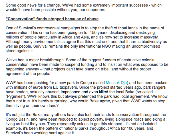 StephenCorrySvl's tweet photo. EU grants for @WWF's #MessokDja national park in the Congo have been suspended in light of human rights abuses and a lack of #Indigenous consent.
It is good news for the local Baka, and a big step forward in the fight to #DecolonizeCONservation.
Full update from us @Survival 👇 https://t.co/G2PSXSMc8f