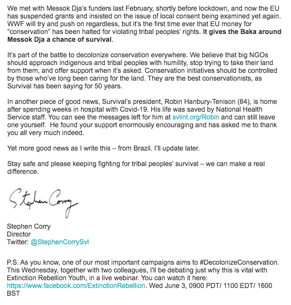 StephenCorrySvl's tweet photo. EU grants for @WWF's #MessokDja national park in the Congo have been suspended in light of human rights abuses and a lack of #Indigenous consent.
It is good news for the local Baka, and a big step forward in the fight to #DecolonizeCONservation.
Full update from us @Survival 👇 https://t.co/G2PSXSMc8f