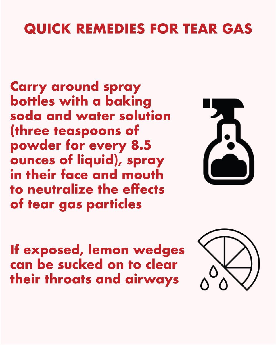 TEAR GAS WARNING!!! I have seen lots of posts mentioning that milk can cause Infections... please use water mixed with baking soda or just water to clear your eyes. It would be wise to bring protective eye gear just in case.